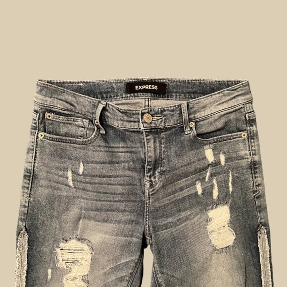 Express - Women's Stretch + Performance Cropped Skinny Jeans Mid Rise - Picture 1 of 6